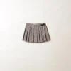 Burgundy Gingham Check Skirt | Miu Miu