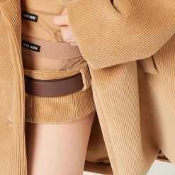 Camel Brown Corduroy Shorts | Miu Miu