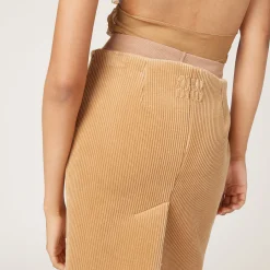 Camel Brown Corduroy Skirt | Miu Miu