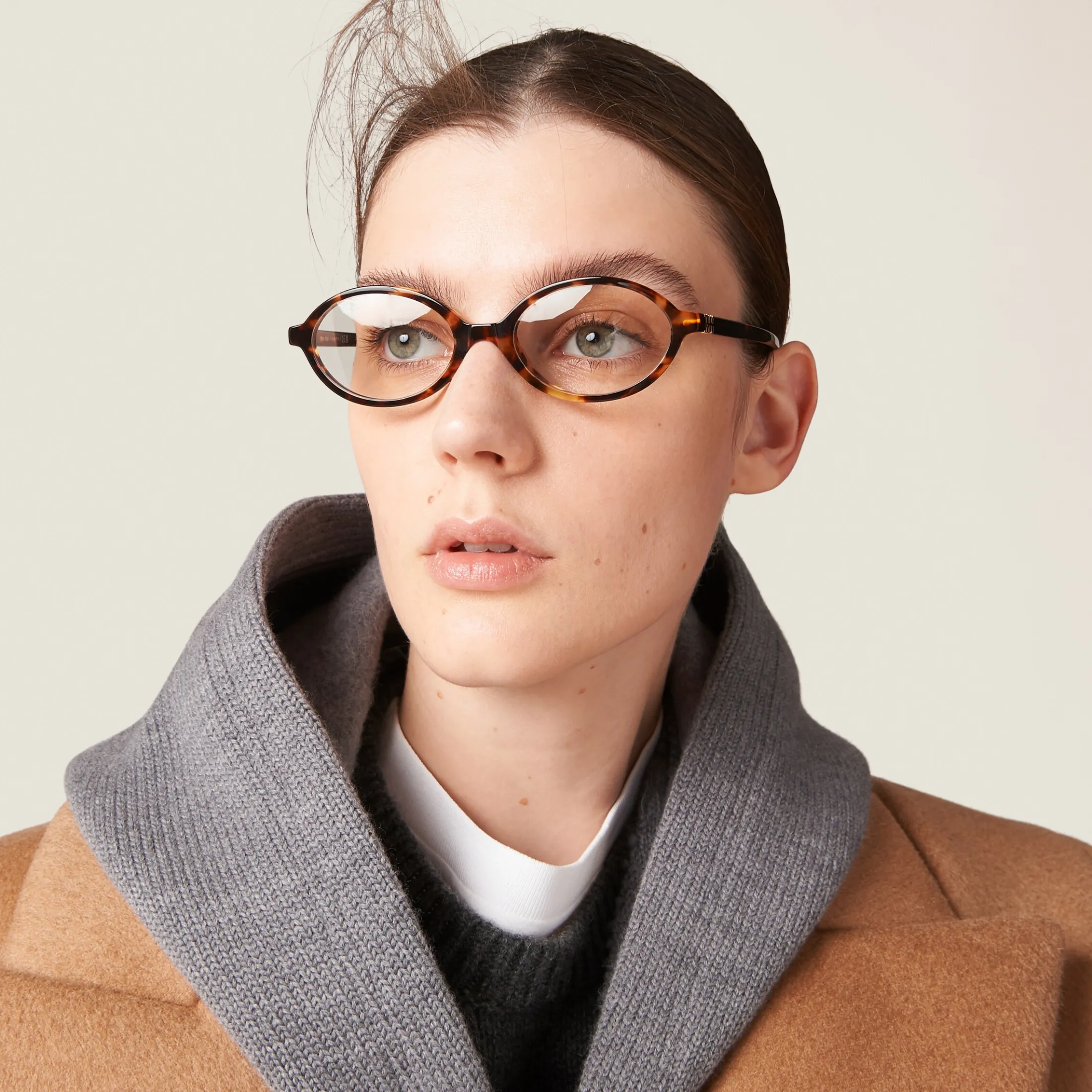 Camel Brown Double-breasted Camel Hair Jacket | Miu Miu