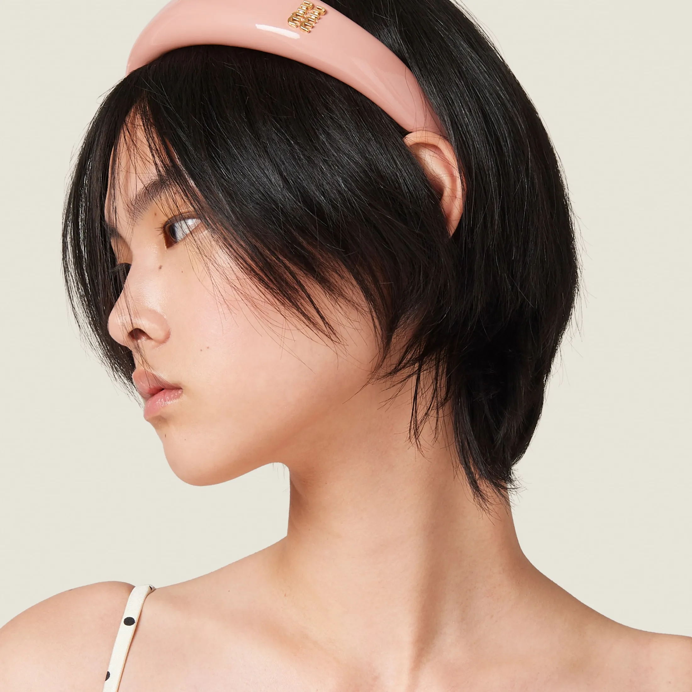Camelia Patent Leather Headband | Miu Miu
