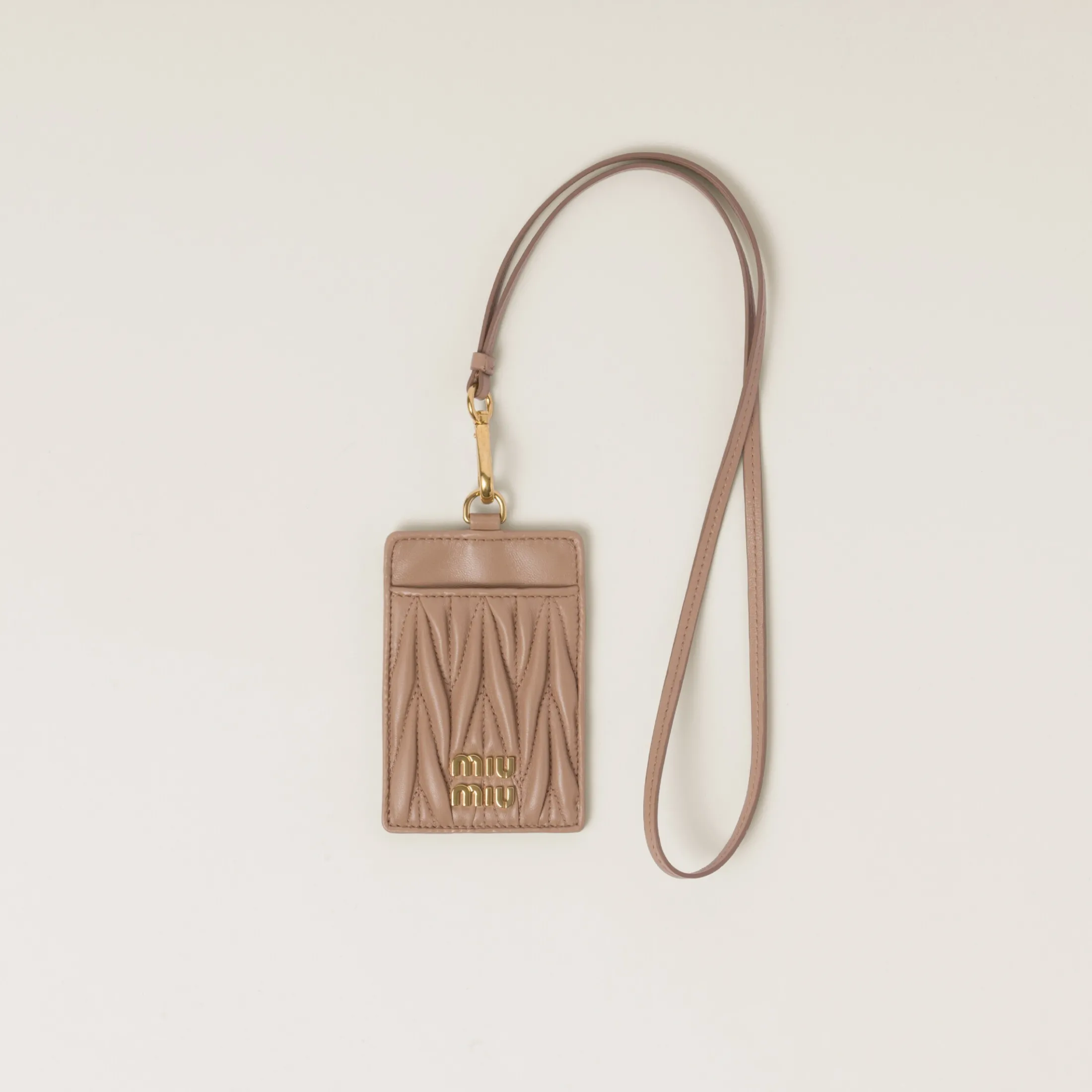 Cameo Matelassé Nappa Leather Badge Holder | Miu Miu