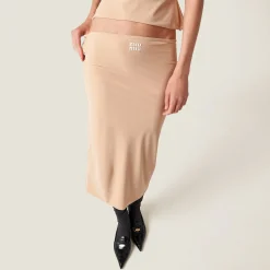 Cameo Stretch Jersey Skirt | Miu Miu