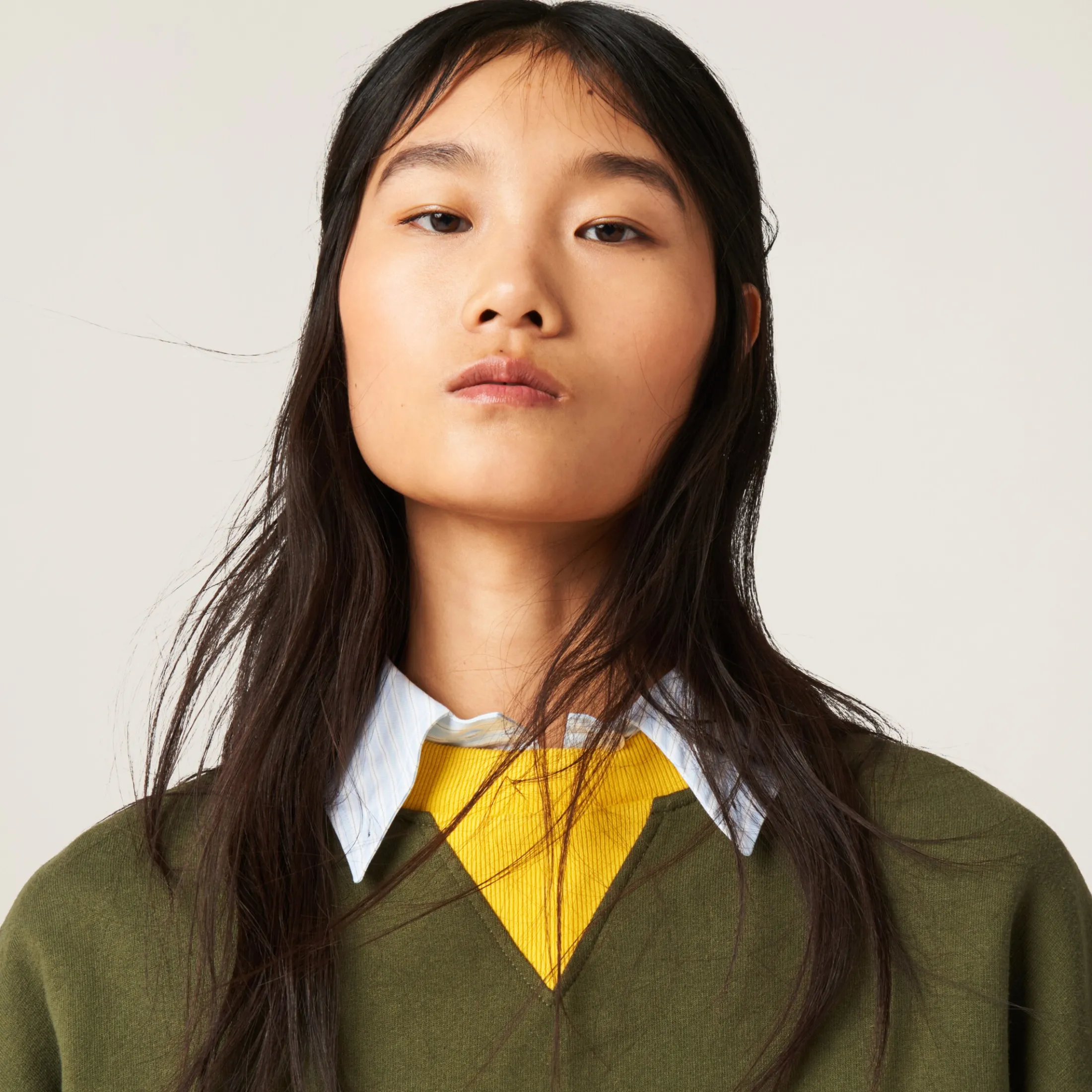 Camouflage/yellow Cotton Fleece Sweatshirt With Embroidered Logo | Miu Miu