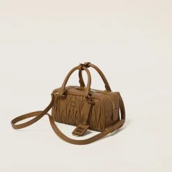 Caramel Arcadie Matelassé Nappa Leather Bag | Miu Miu