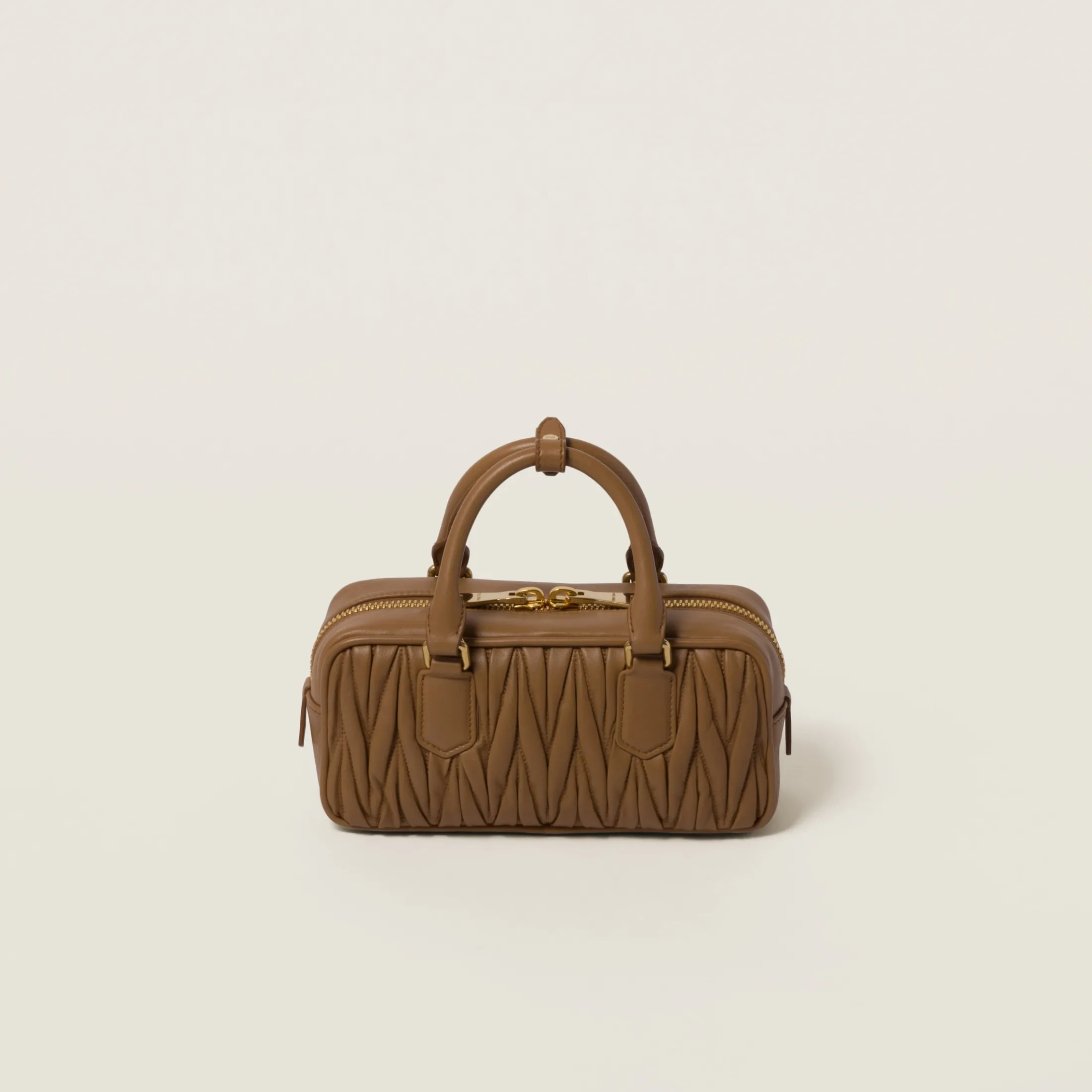 Caramel Arcadie Matelassé Nappa Leather Bag | Miu Miu