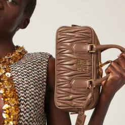 Caramel Arcadie Matelassé Nappa Leather Bag | Miu Miu