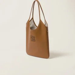 Caramel Ivy Leather Bag | Miu Miu