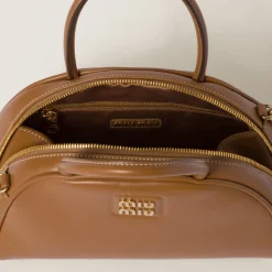 Caramel Leather Top-handle Bag | Miu Miu