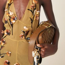 Caramel Matelassé Nappa Leather Shoulder Bag | Miu Miu