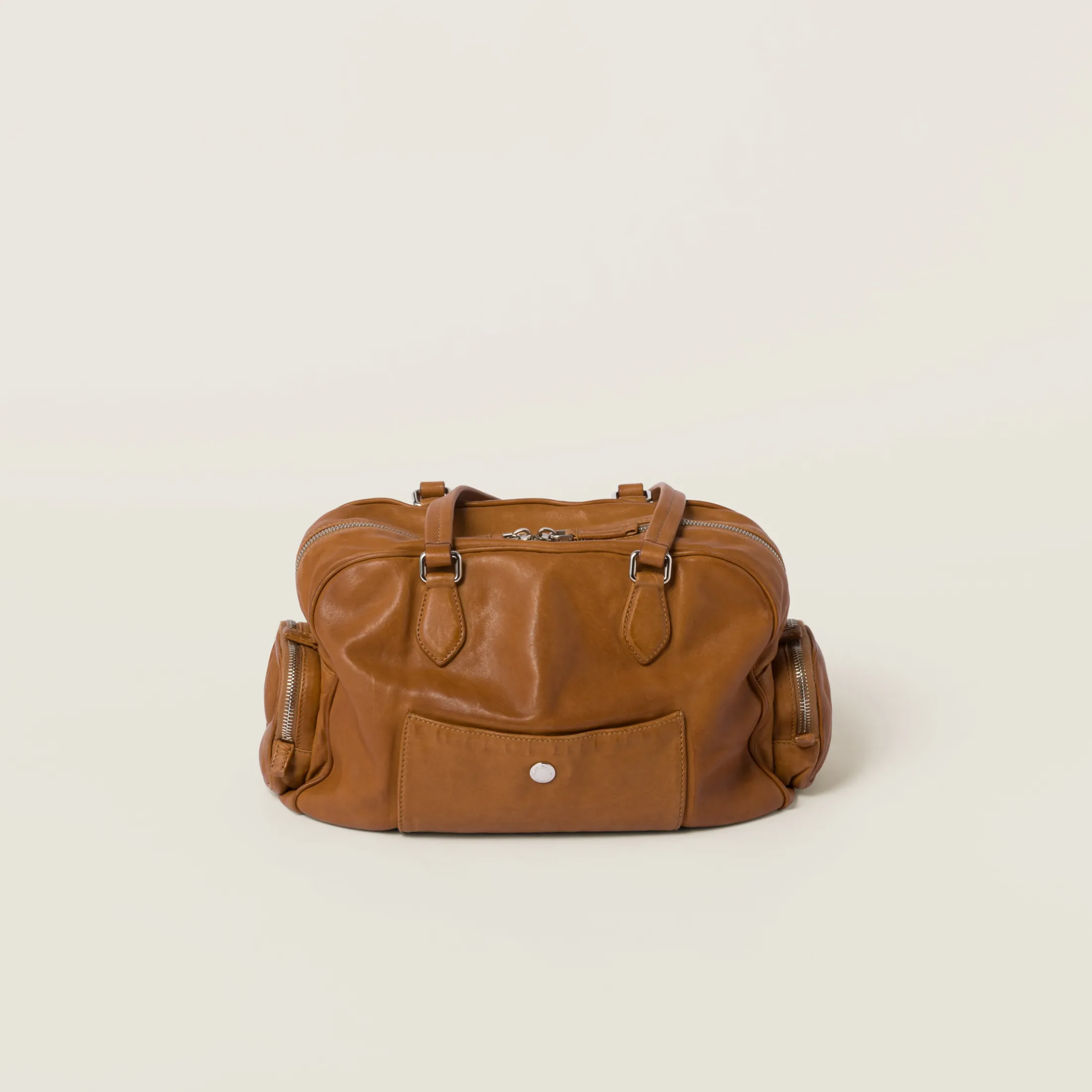 Caramel Nappa Leather Top-handle Bag | Miu Miu