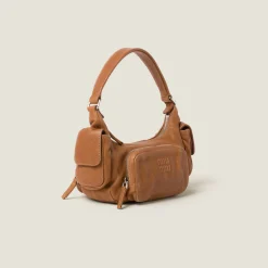 Caramel Pocket Nappa Leather Bag | Miu Miu
