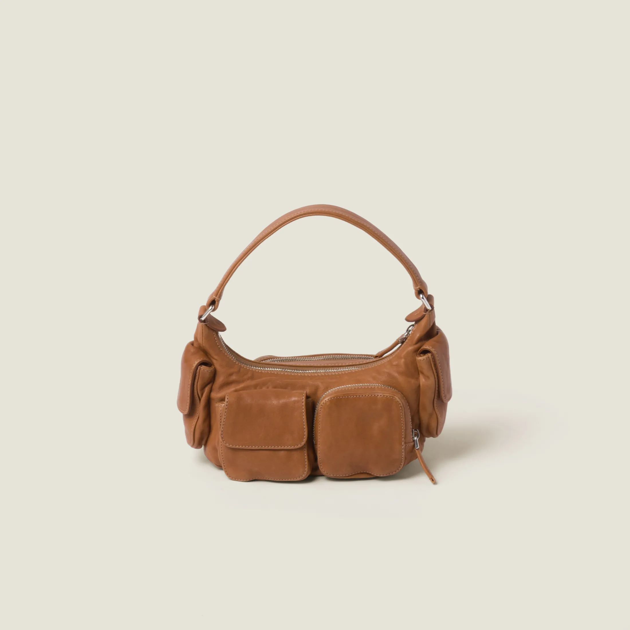 Caramel Pocket Nappa Leather Bag | Miu Miu