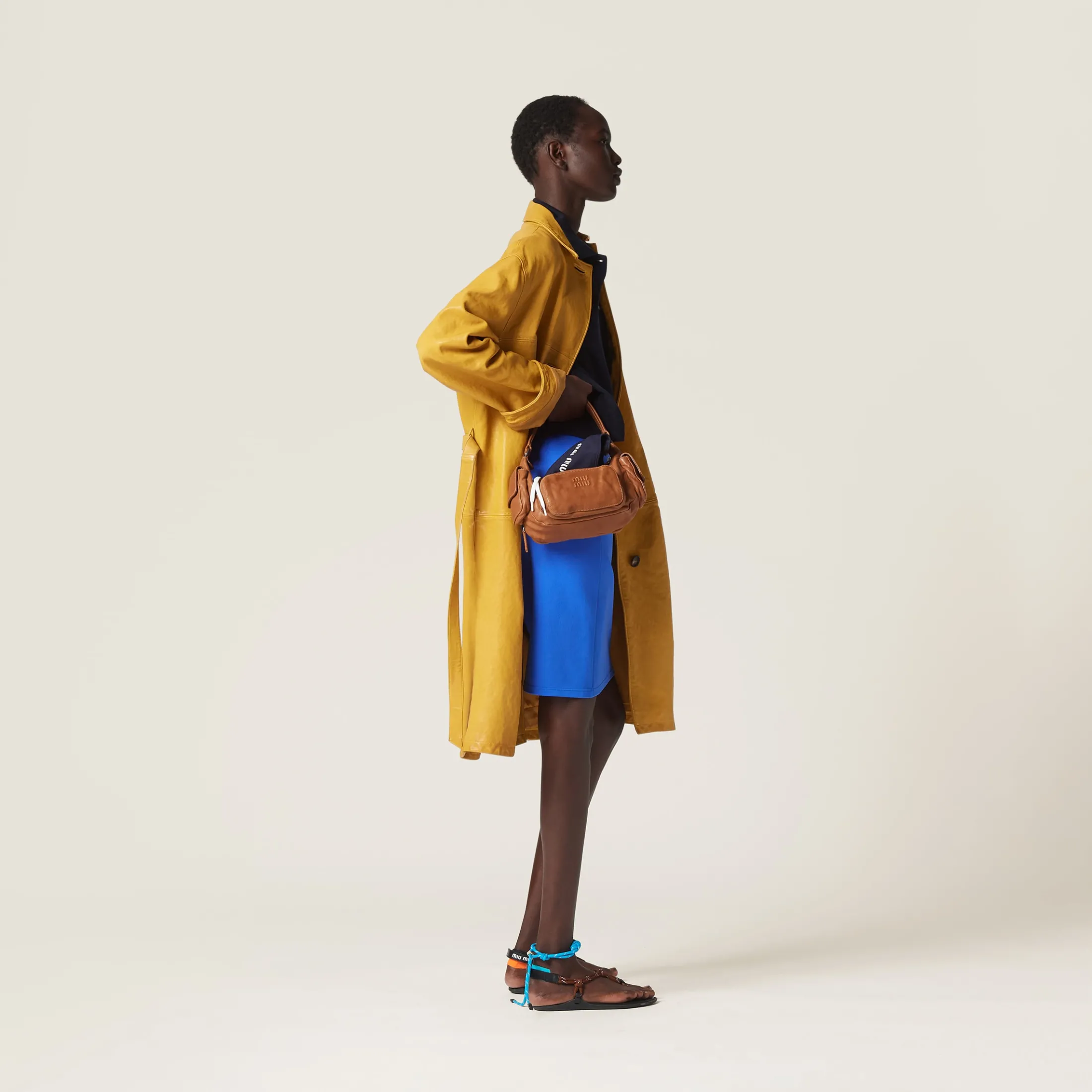 Caramel Pocket Nappa Leather Bag | Miu Miu