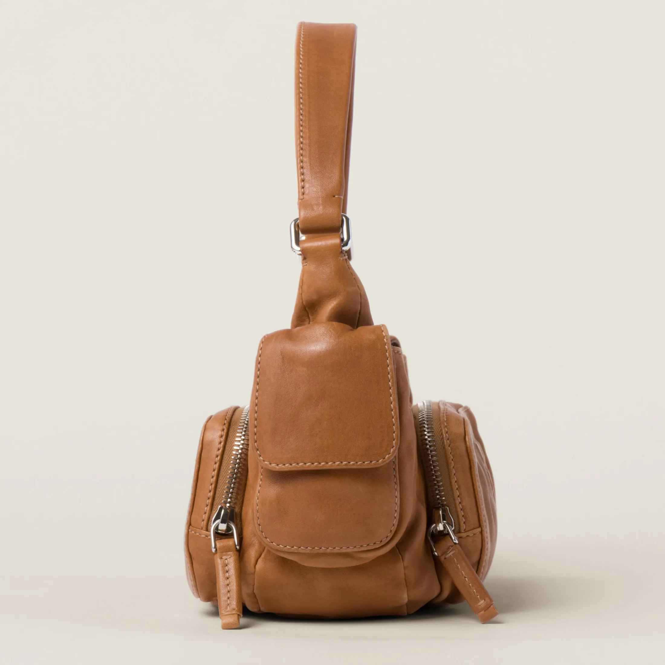 Caramel Pocket Nappa Leather Bag | Miu Miu