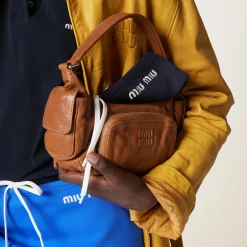 Caramel Pocket Nappa Leather Bag | Miu Miu