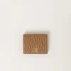 Caramel Small Matelassé Nappa Leather Wallet | Miu Miu