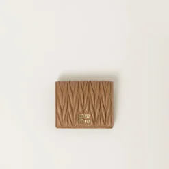 Caramel Small Matelassé Nappa Leather Wallet | Miu Miu