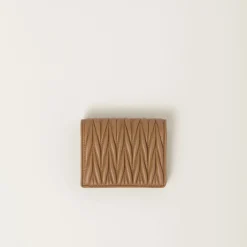 Caramel Small Matelassé Nappa Leather Wallet | Miu Miu