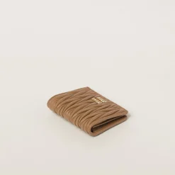 Caramel Small Matelassé Nappa Leather Wallet | Miu Miu