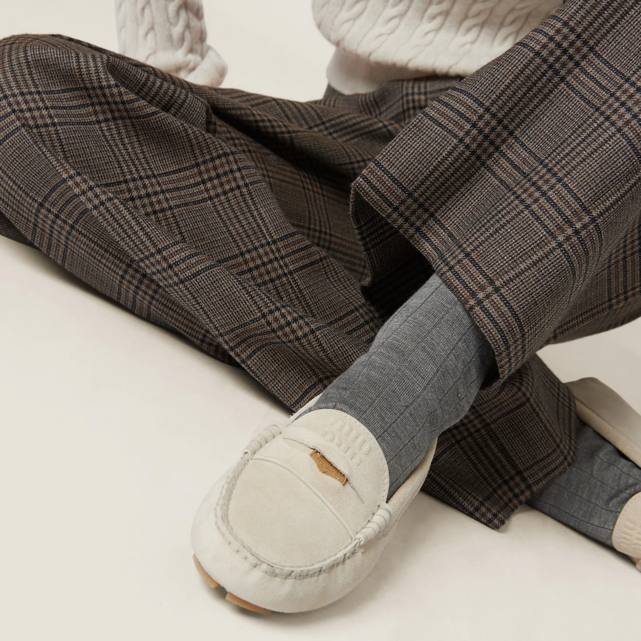 Chalk Suede Driving Shoes | Miu Miu