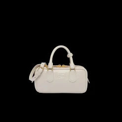 Chalk White Arcadie Leather Bag | Miu Miu