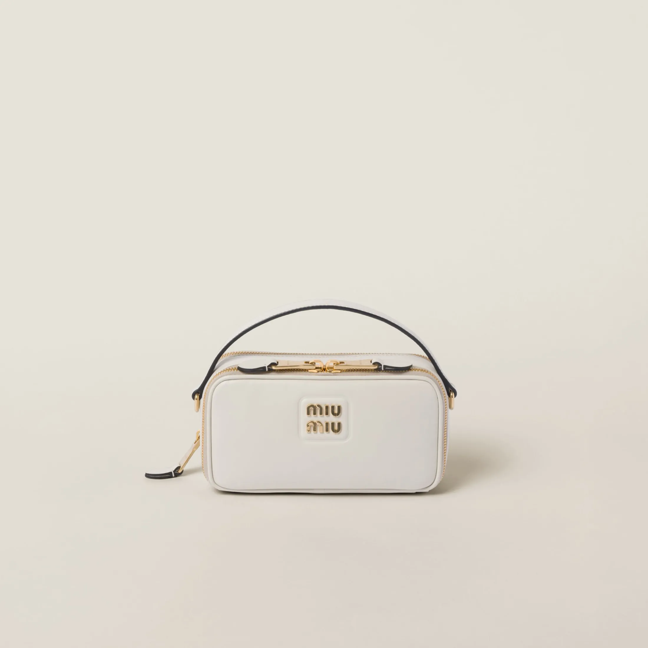 Chalk White Leather Shoulder Bag | Miu Miu