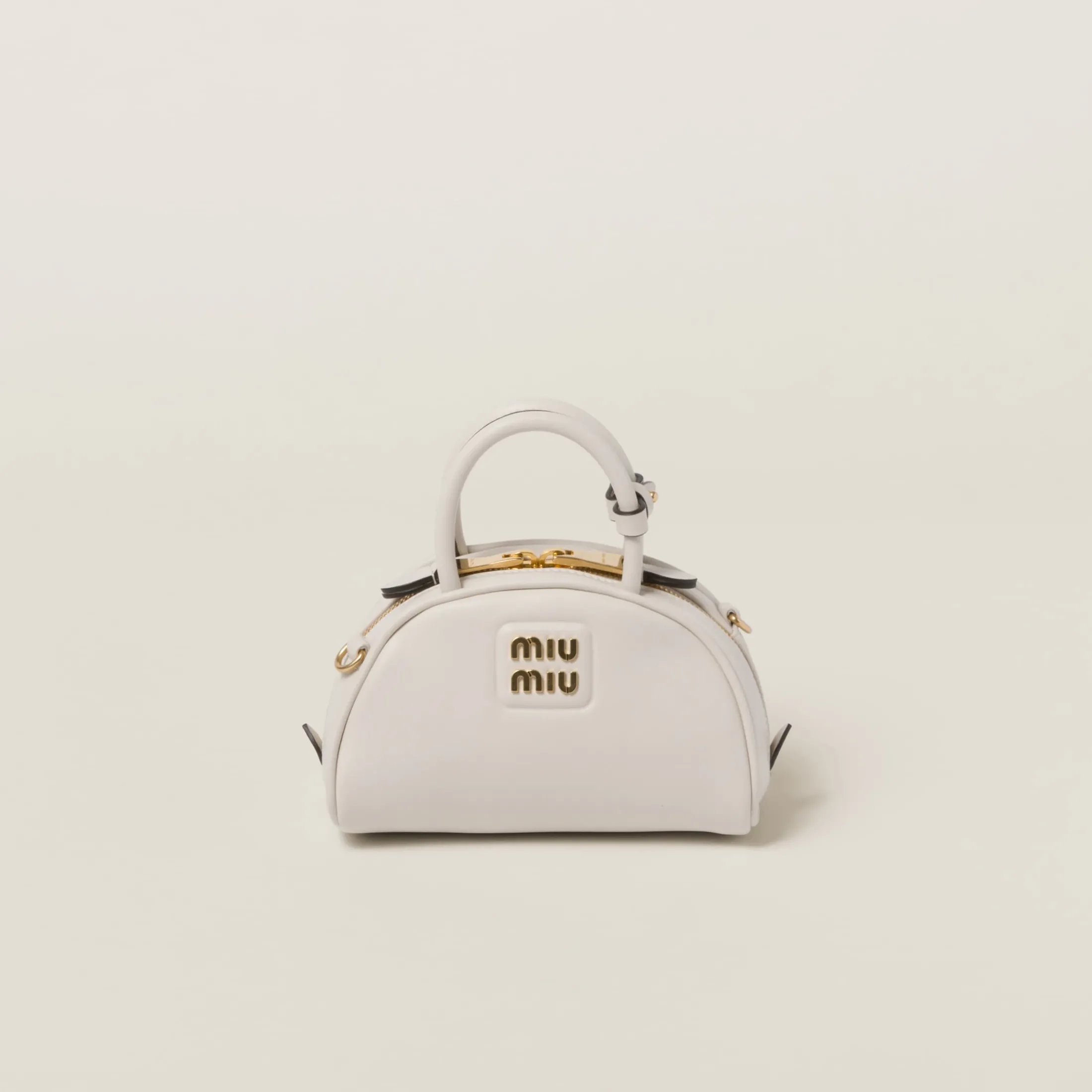 Chalk White Leather Top-handle Bag | Miu Miu
