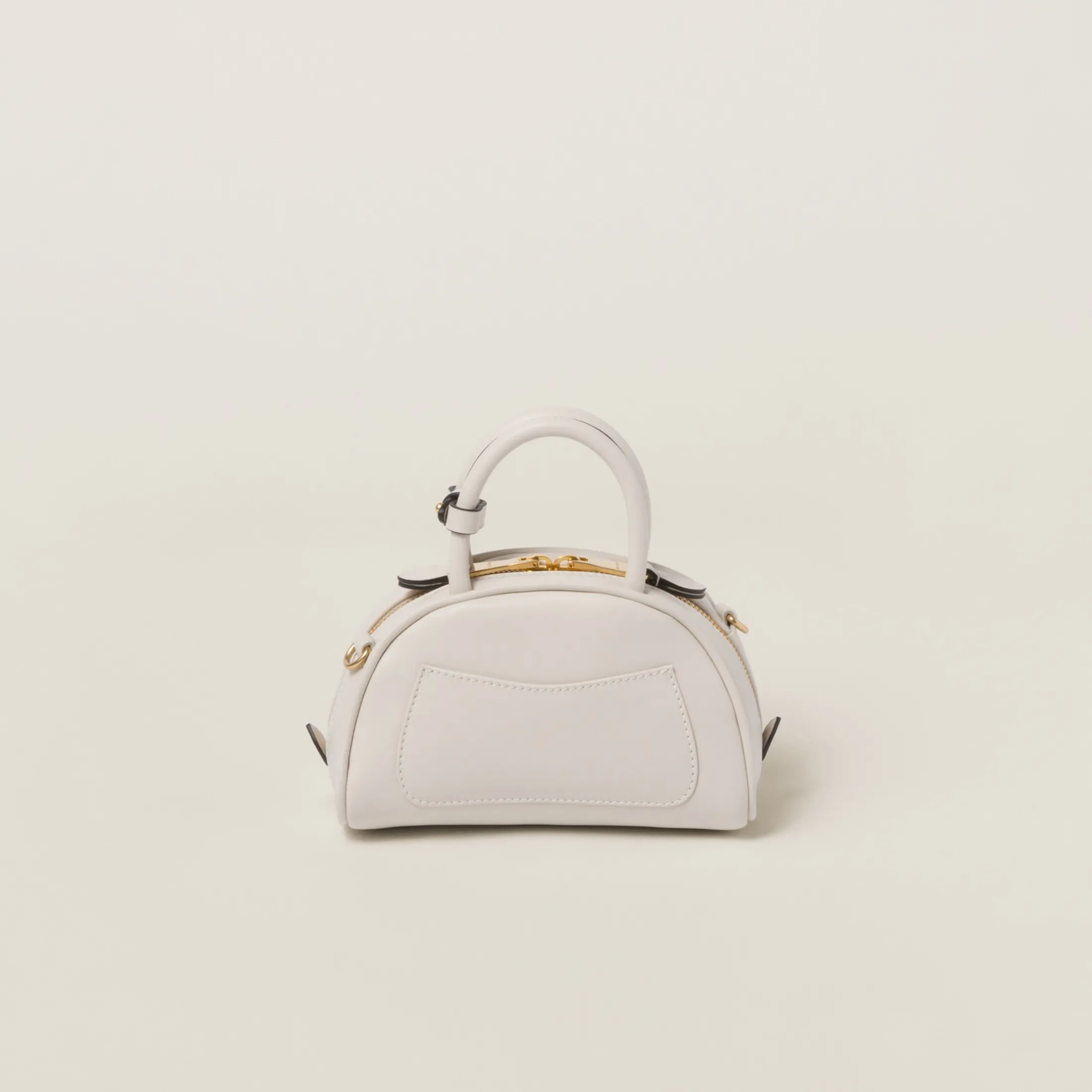 Chalk White Leather Top-handle Bag | Miu Miu