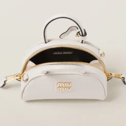 Chalk White Leather Top-handle Bag | Miu Miu