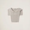 Chalk White Wool And Cashmere Knit Hoodie Dickey | Miu Miu