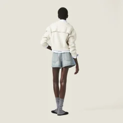 Chalk White Wool And Cashmere Knit Cardigan | Miu Miu