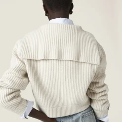 Chalk White Wool And Cashmere Knit Cardigan | Miu Miu