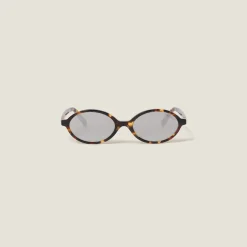 Chrome-plated Lenses Miu Regard Sunglasses | Miu Miu