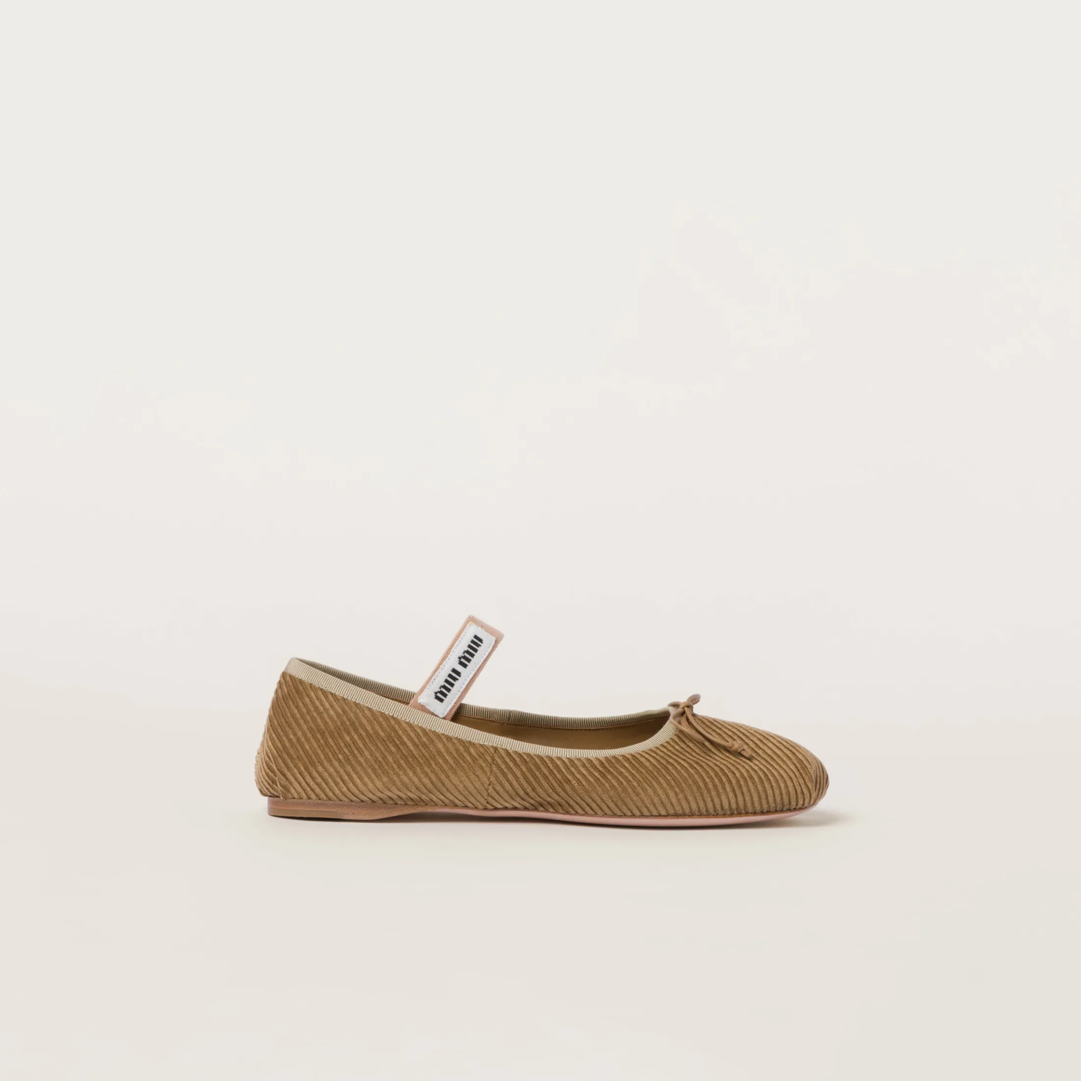 Cinnamon Corduroy Ballerinas | Miu Miu