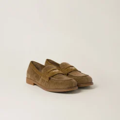 Cinnamon Corduroy Loafers | Miu Miu