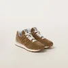 Cinnamon New Balance X Miu Miu 574 Striped Velvet Sneakers | Miu Miu