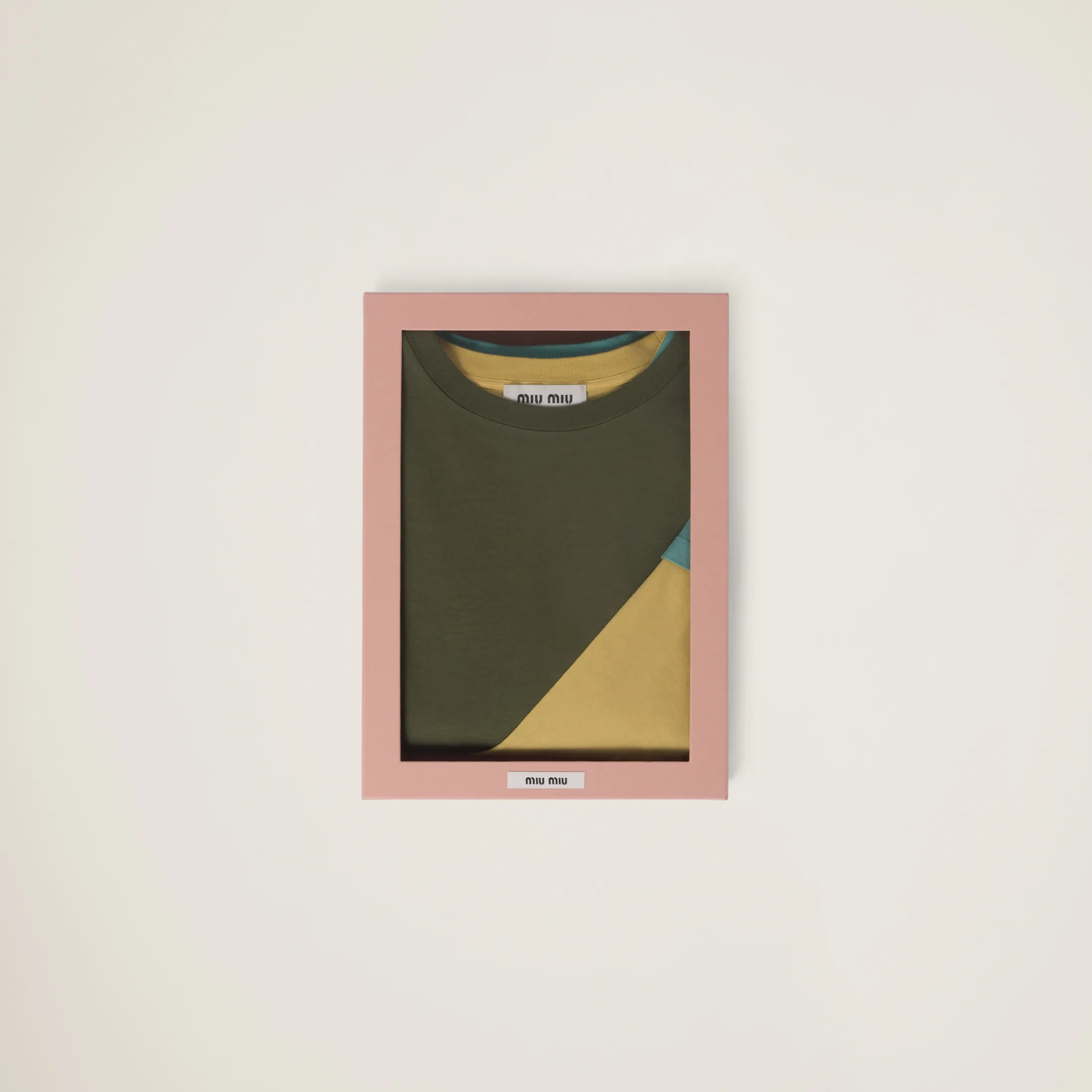 Citron Green/jade/military Set Of 3 Jersey T-shirts | Miu Miu
