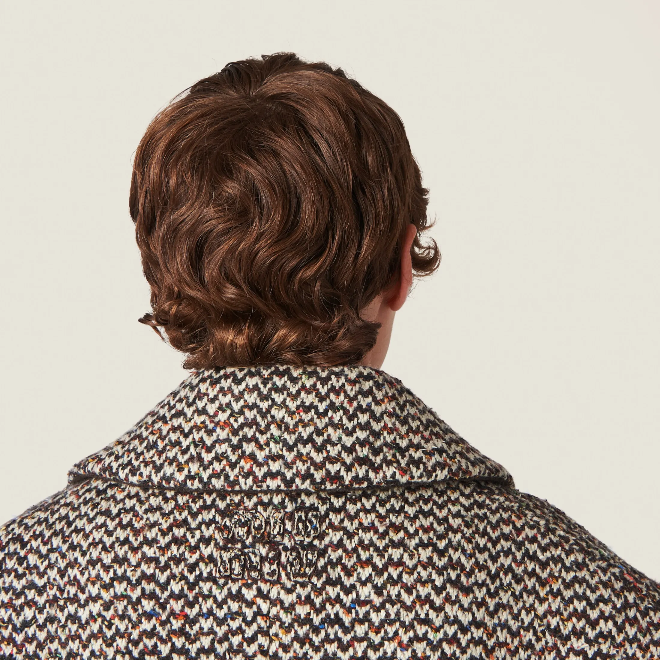 Cocoa Brown Double-breasted Bouclé Coat | Miu Miu