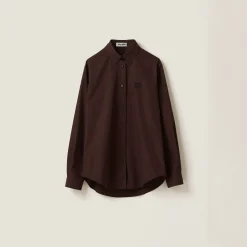 Cocoa Brown Poplin Shirt | Miu Miu