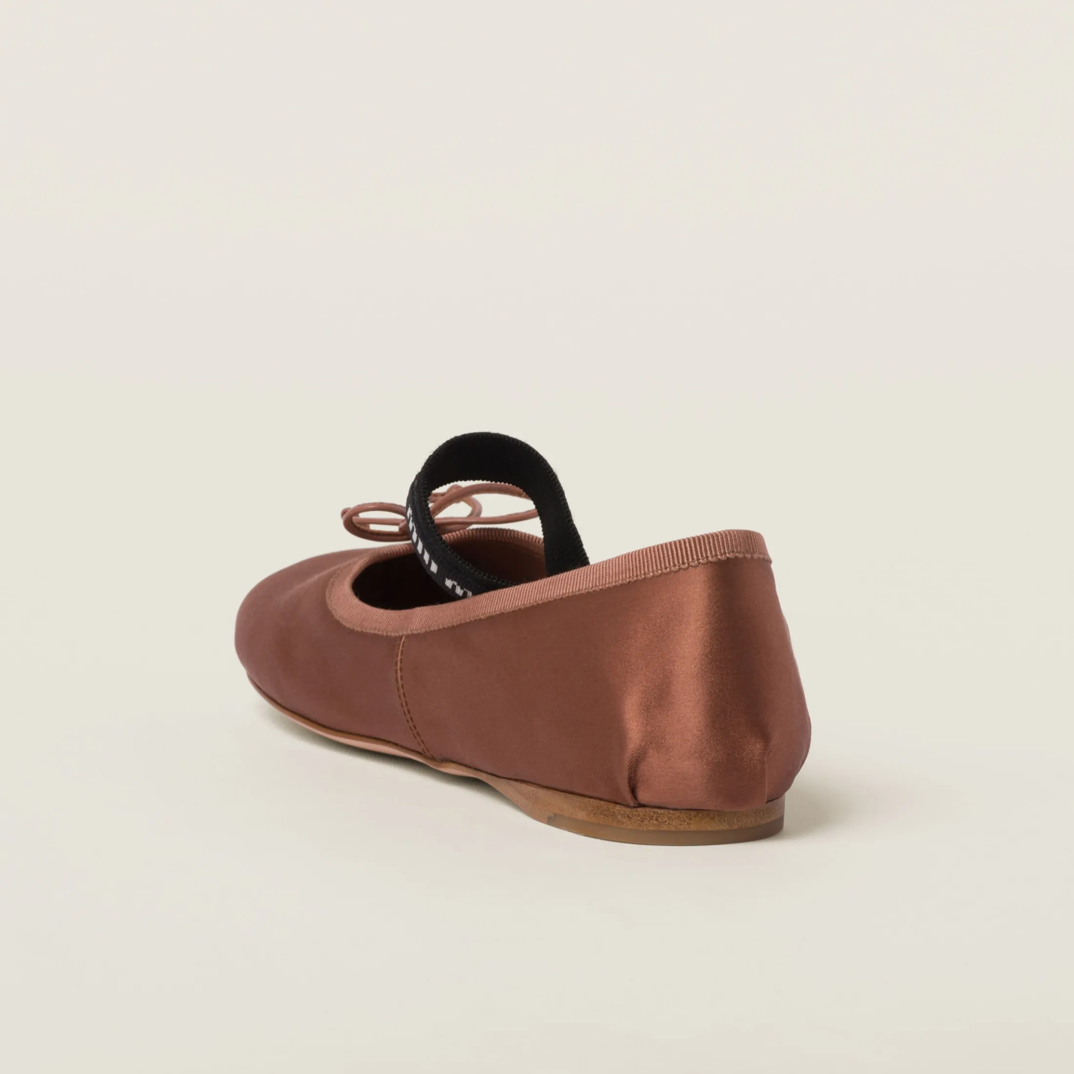 Cocoa Brown Satin Ballerinas | Miu Miu