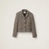 Cocoa Brown Single-breasted Bouclé Jacket | Miu Miu