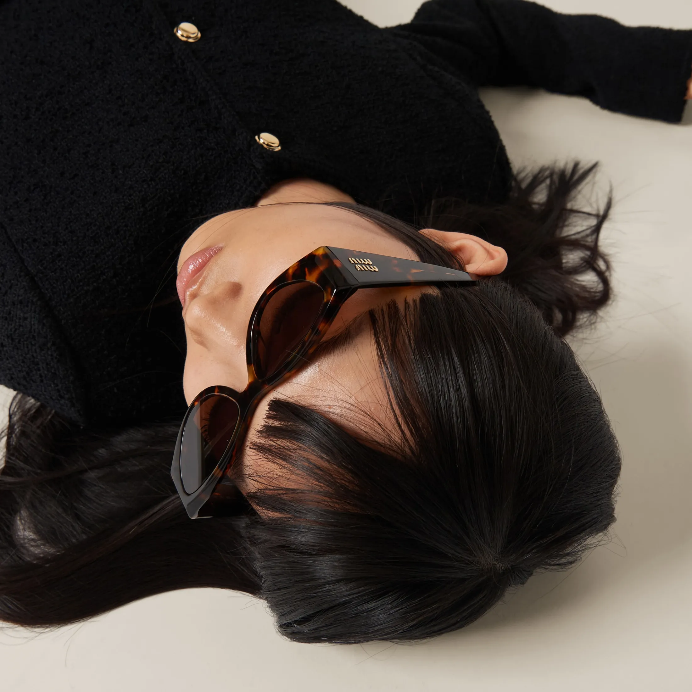 Coffee Lenses Miu Miu Logo Sunglasses | Miu Miu