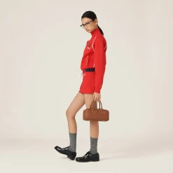 Cognac Arcadie Leather Bag | Miu Miu