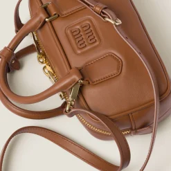 Cognac Arcadie Leather Bag | Miu Miu