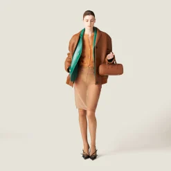 Cognac Arcadie Leather Bag | Miu Miu