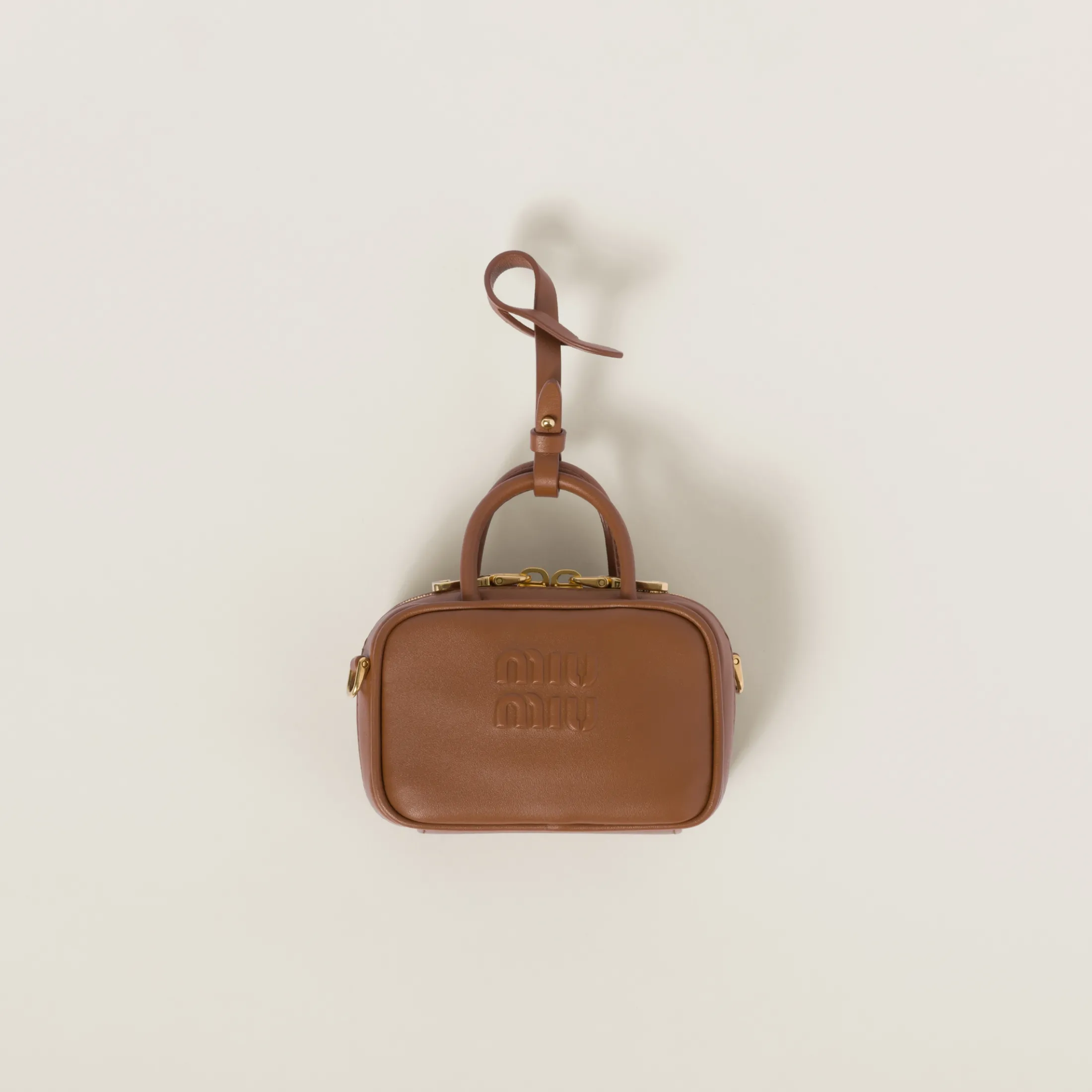 Cognac Leather Micro Bag | Miu Miu