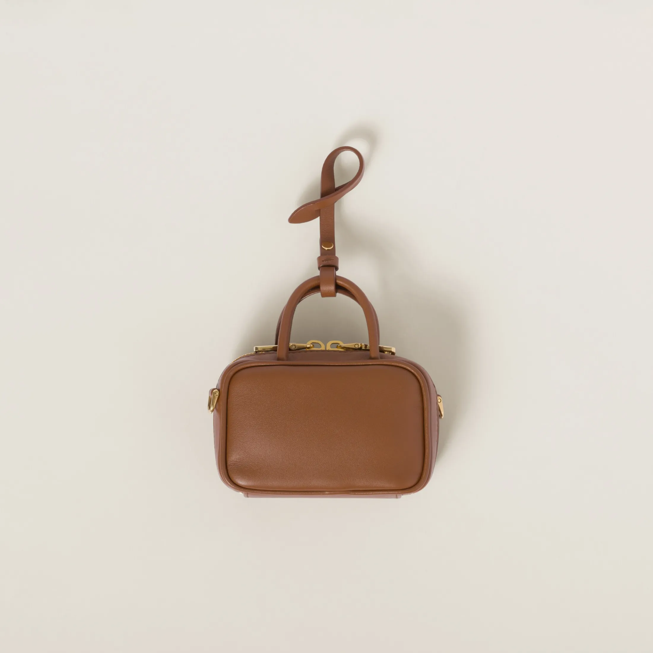 Cognac Leather Micro Bag | Miu Miu