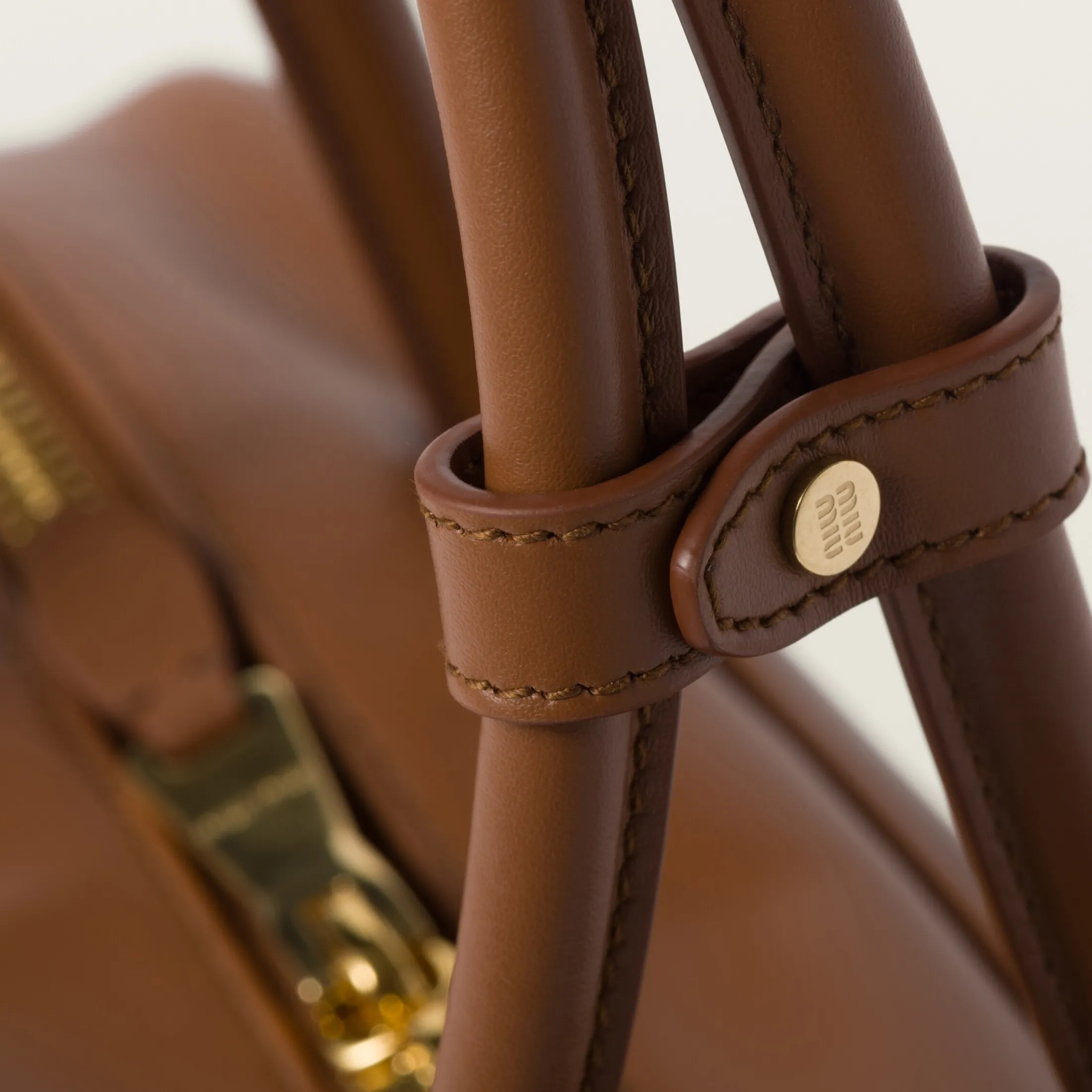 Cognac Leather Top-handle Bag | Miu Miu