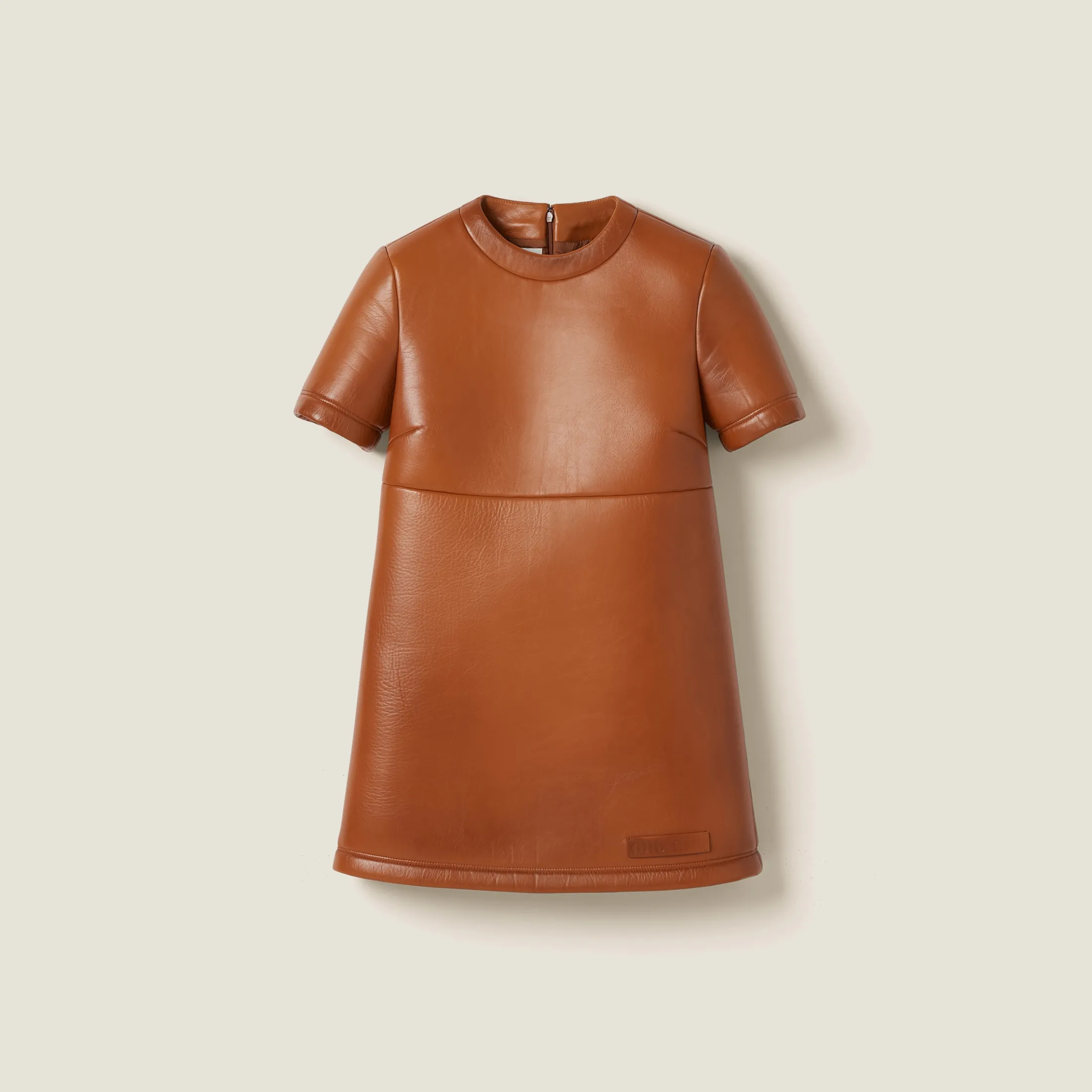 Cognac Nappa Leather Dress | Miu Miu